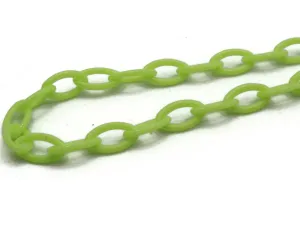 15.75 Inch Neon Green Plastic Oval Chain