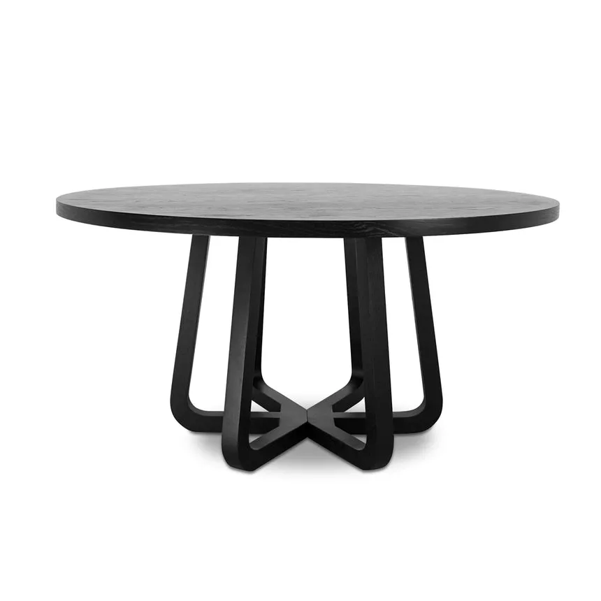 1.5m Round Dining Table - Full Black