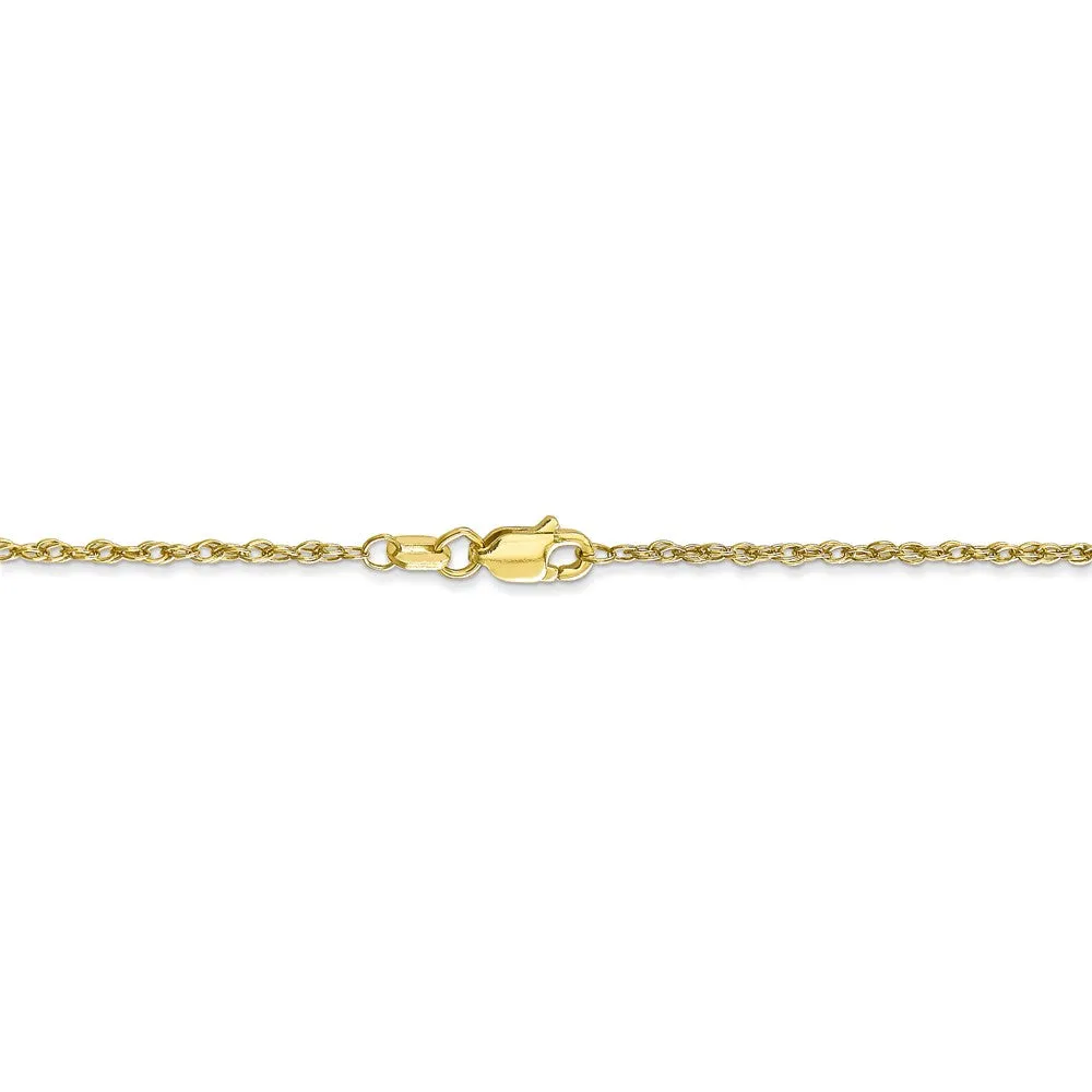 1.5mm 10k Yellow Gold Polished Loose Rope Chain Necklace