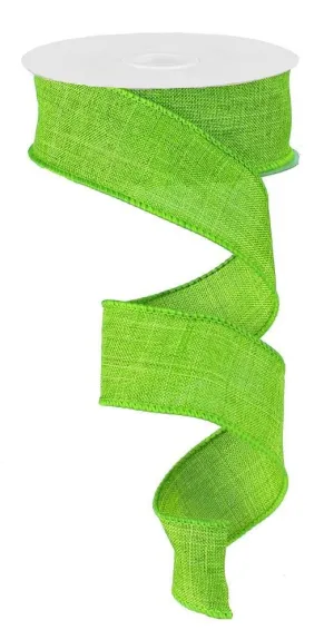 1.5" Fresh Green Royal Faux Burlap Ribbon - 50Yds