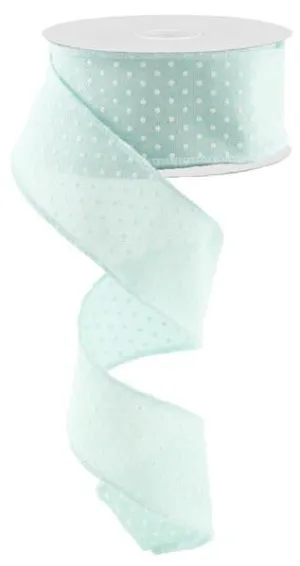 1.5" Raised Swiss Dot Ribbon: Mint - 10yds