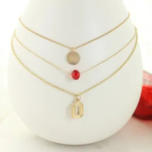 16” - 20” Ohio State Matte Gold Logo Trio Necklace Set