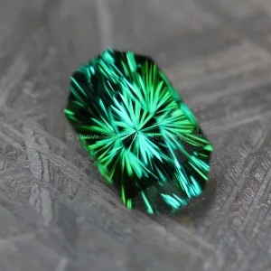 1.6 Carat Forest Green Tourmaline Octagon - 8.1x5.1mm Fantasy Cut