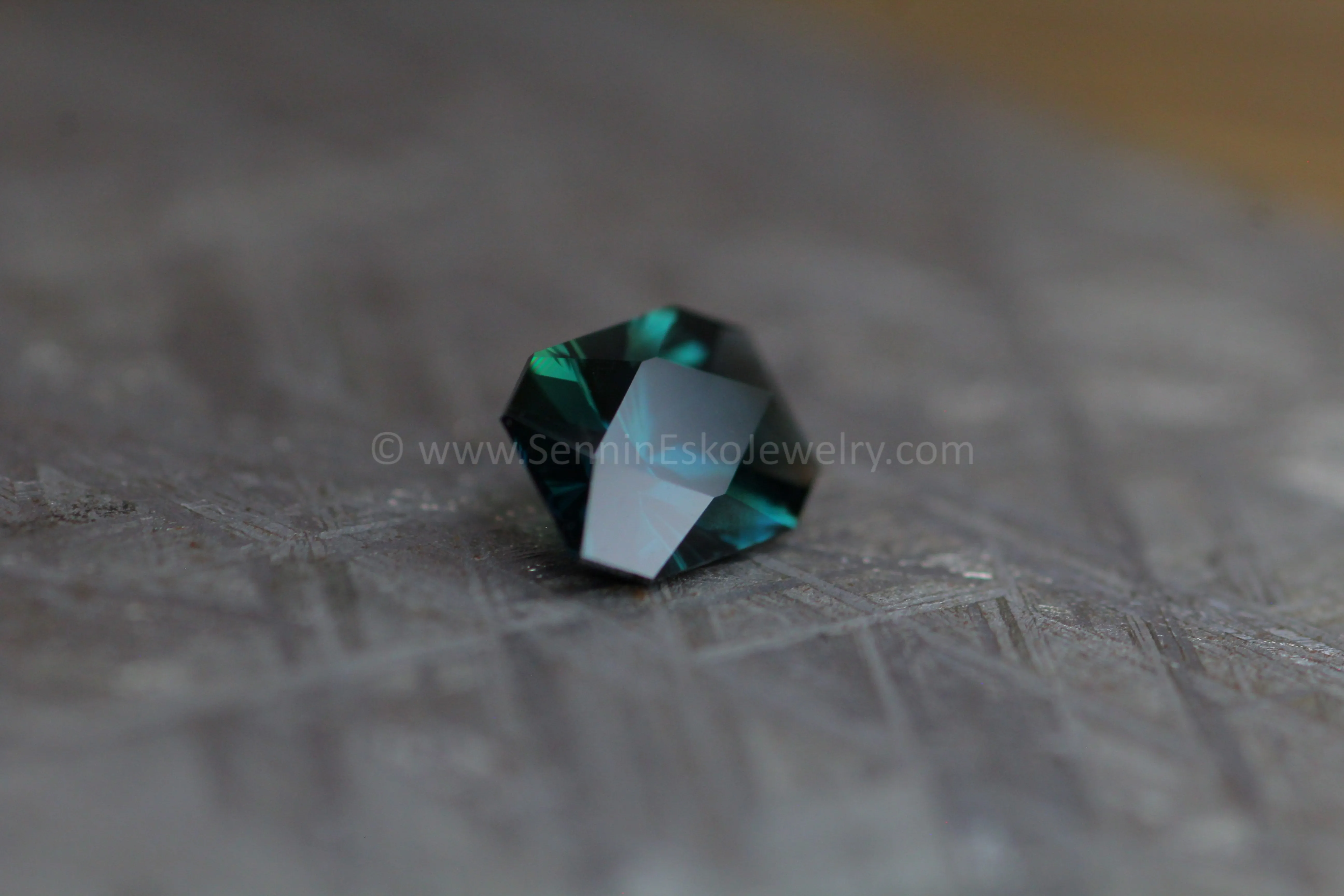 1.6 Carat Inky Navy Blue/Green Sapphire Octagon - 7.8x5.8mm, Fantasy Cut