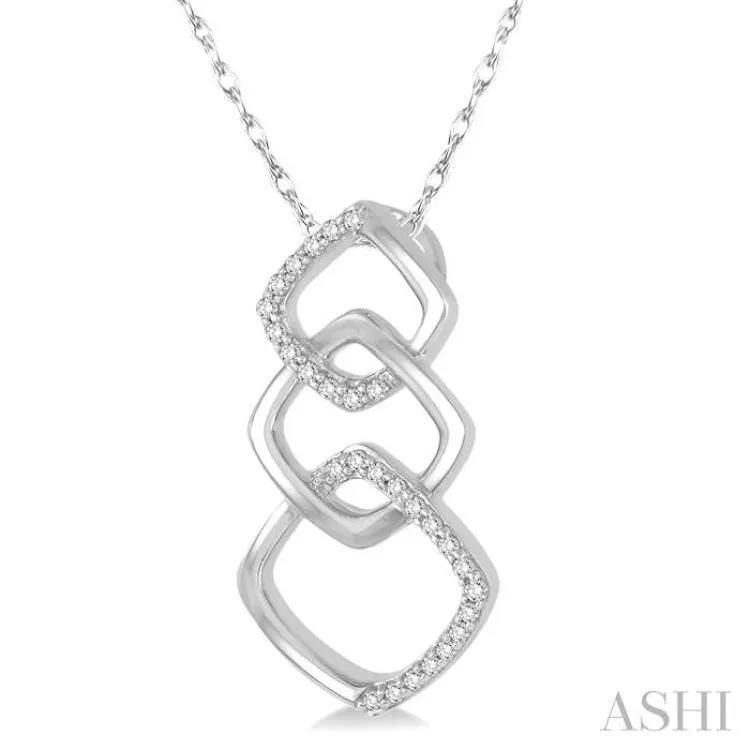 1/6 Ctw Round Cut Diamond Fashion Pendant in 10K White Gold with Chain