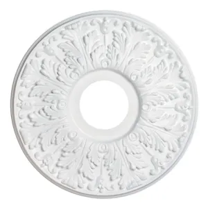 16-Inch Victorian Plastic Medallion, White Finish