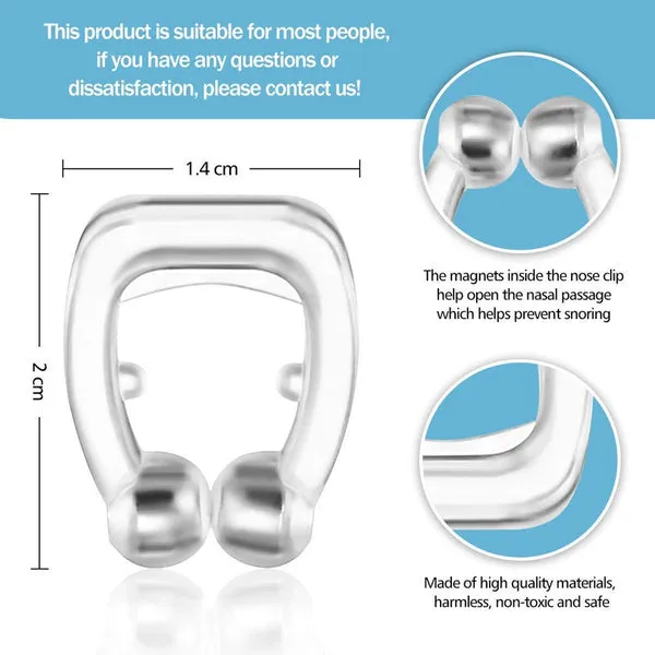 16-Pack: Silicone Magnetic Nose Clip Portable Mini Anti Snoring