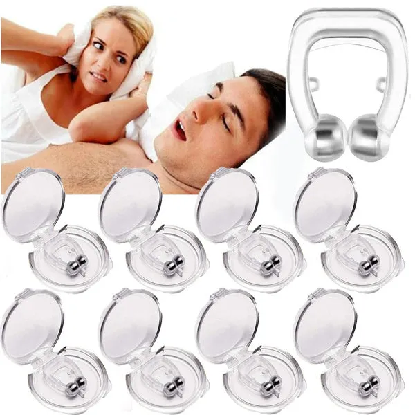 16-Pack: Silicone Magnetic Nose Clip Portable Mini Anti Snoring