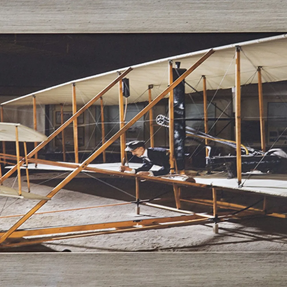 16 x 30 Wall Art, Traditional Vintage Plane Design, Canvas, Brown, Black By Casagear Home