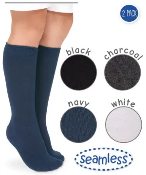 1600 Cotton Knee High Socks 2 Pair Pack, Navy