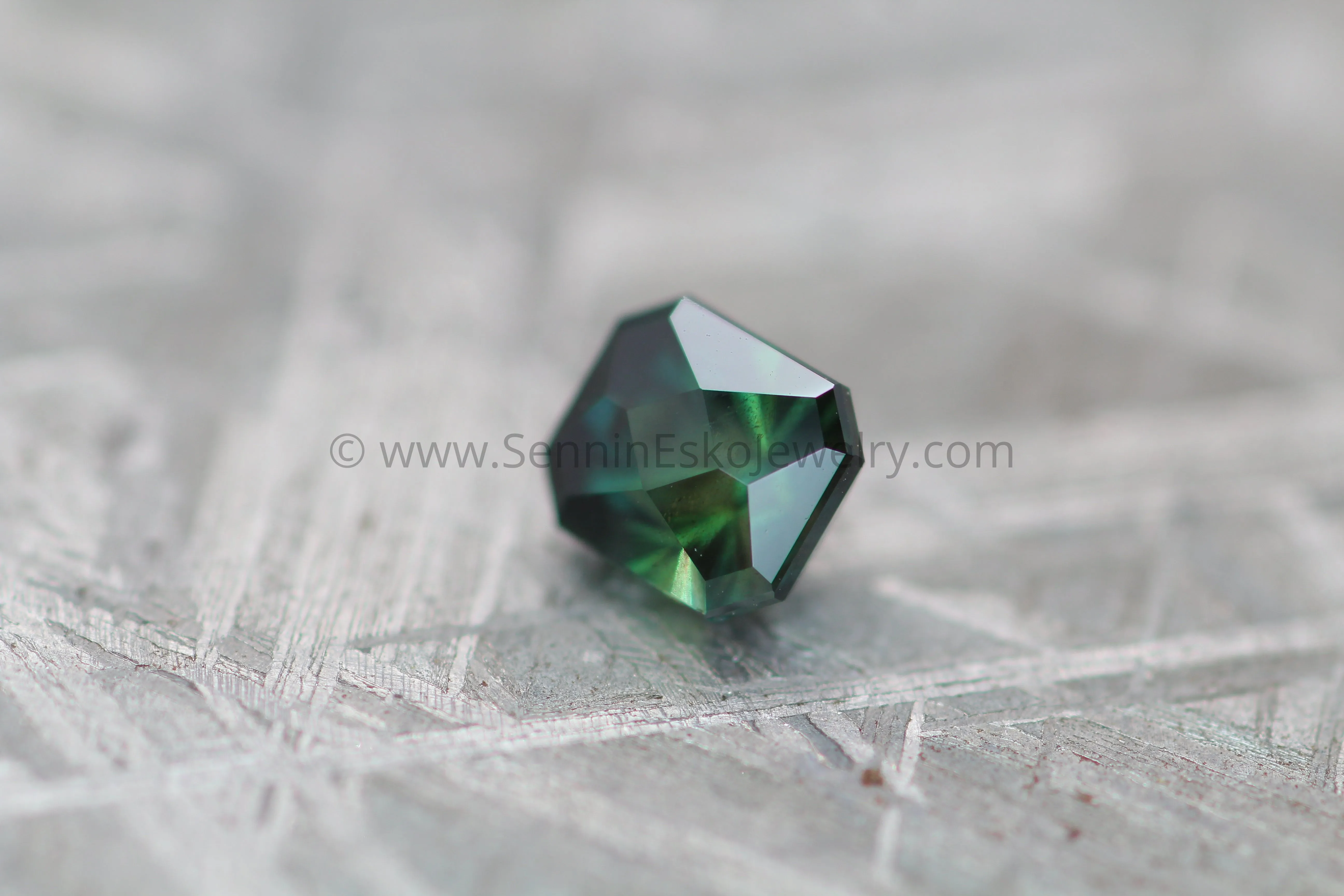 1.62 carat Inky Blue/Green Parti Sapphire Octagon - 6.1x5.4mm