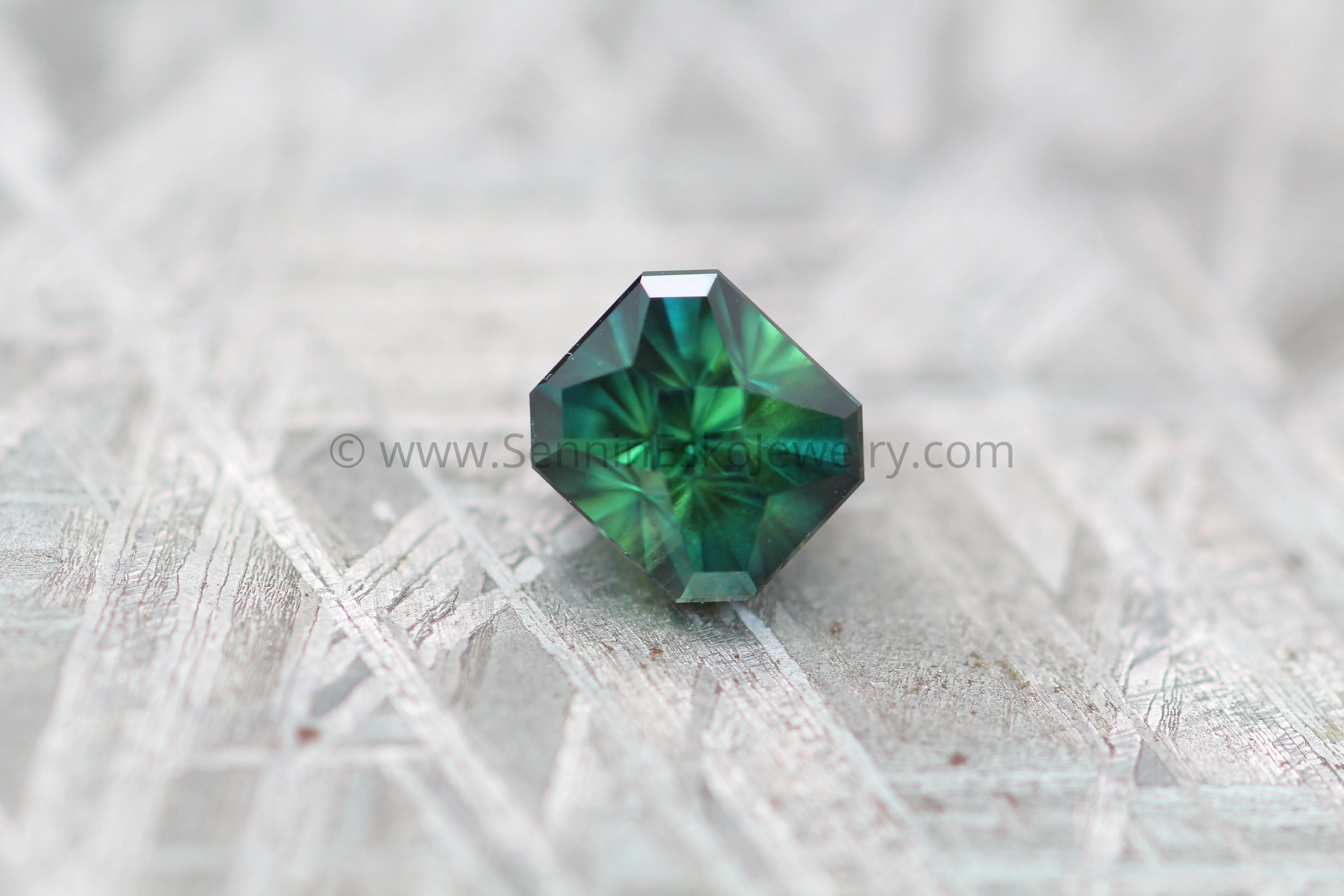 1.62 carat Inky Blue/Green Parti Sapphire Octagon - 6.1x5.4mm