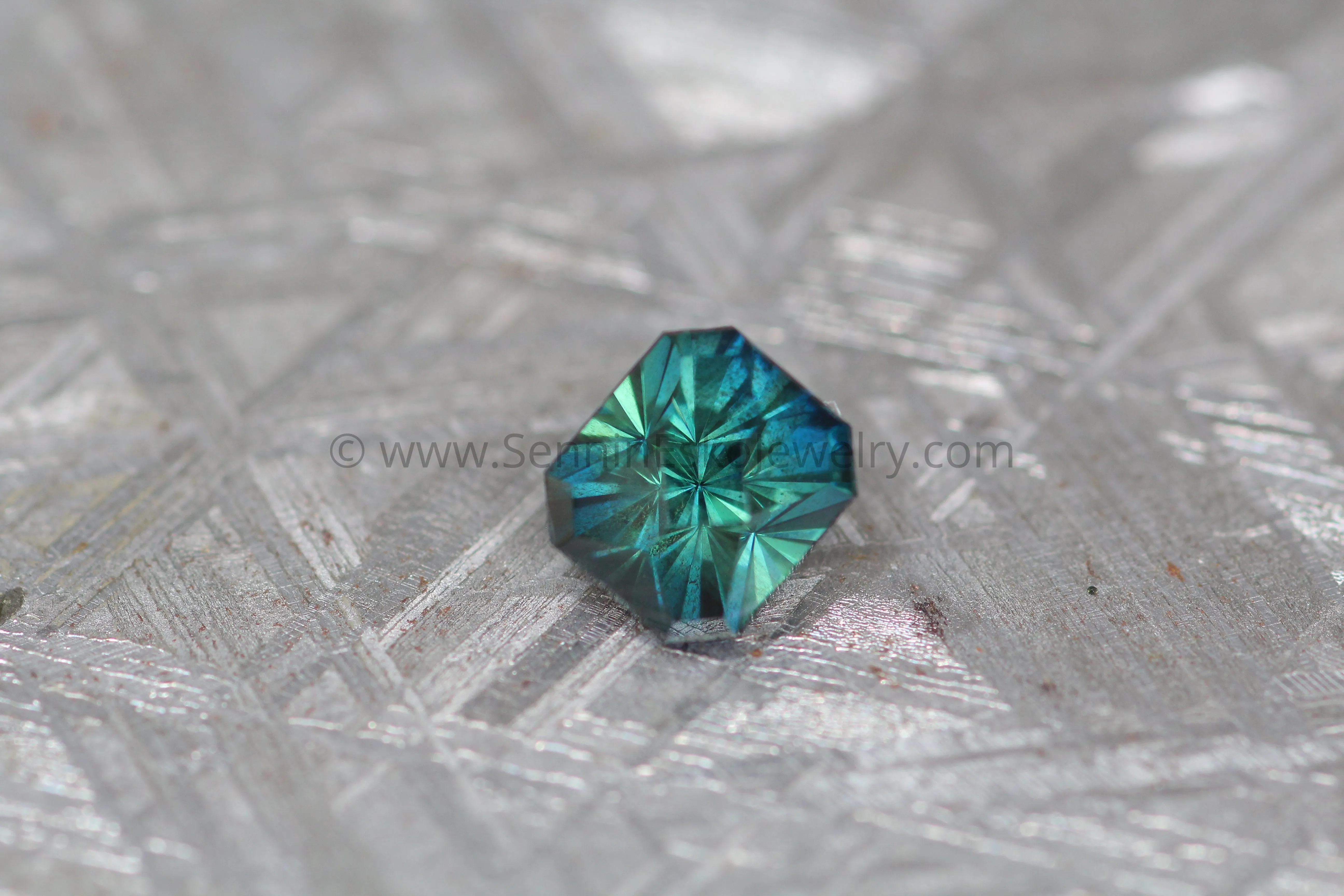 1.62 carat Inky Blue/Green Parti Sapphire Octagon - 6.1x5.4mm