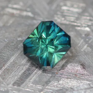 1.62 carat Inky Blue/Green Parti Sapphire Octagon - 6.1x5.4mm