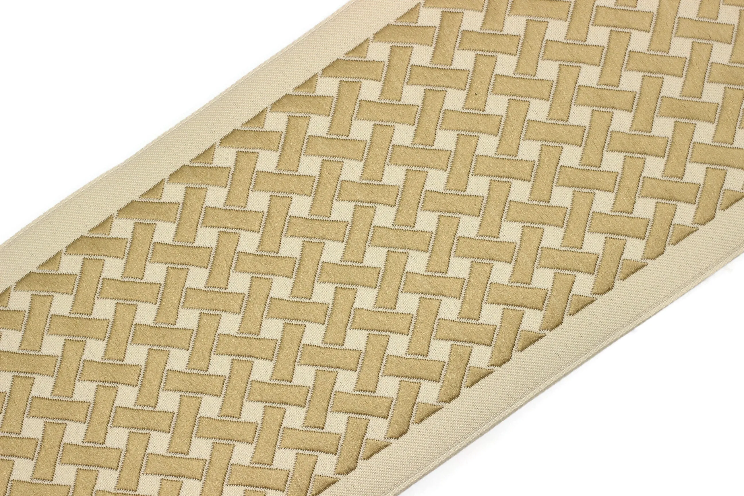 16.4 Yrd 100mm Beige&Gold Ribbons (3.93 inc, Meander Jacquard Trim, Drapery Trim Tape, Curtain Making Upholstery Fabric 179 V6