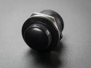 16mm Panel Mount Momentary Pushbutton -  Black