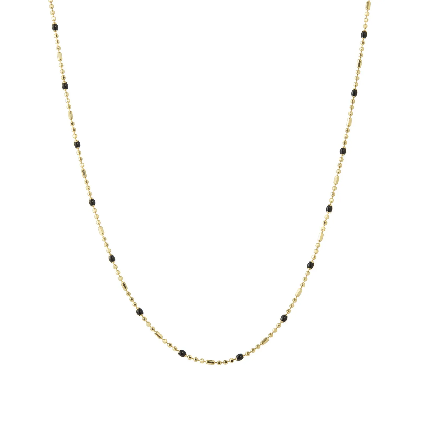 16" Onyx Dot Ball Chain Necklace