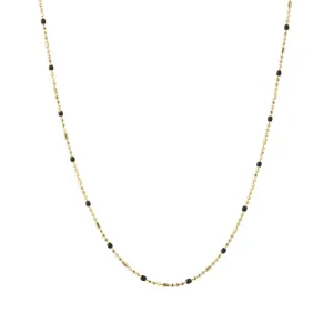 16" Onyx Dot Ball Chain Necklace