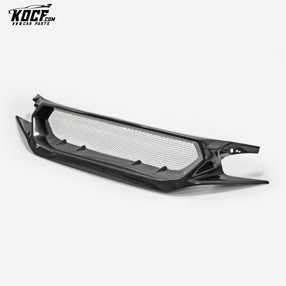 17 ONWARDS CIVIC TYPE R FK8 JS STYLE FRONT GRILL (ALSO FIT FC1/FK7 NEED CUT ONE SHORT PANEL) FORGED CARBON LOOK