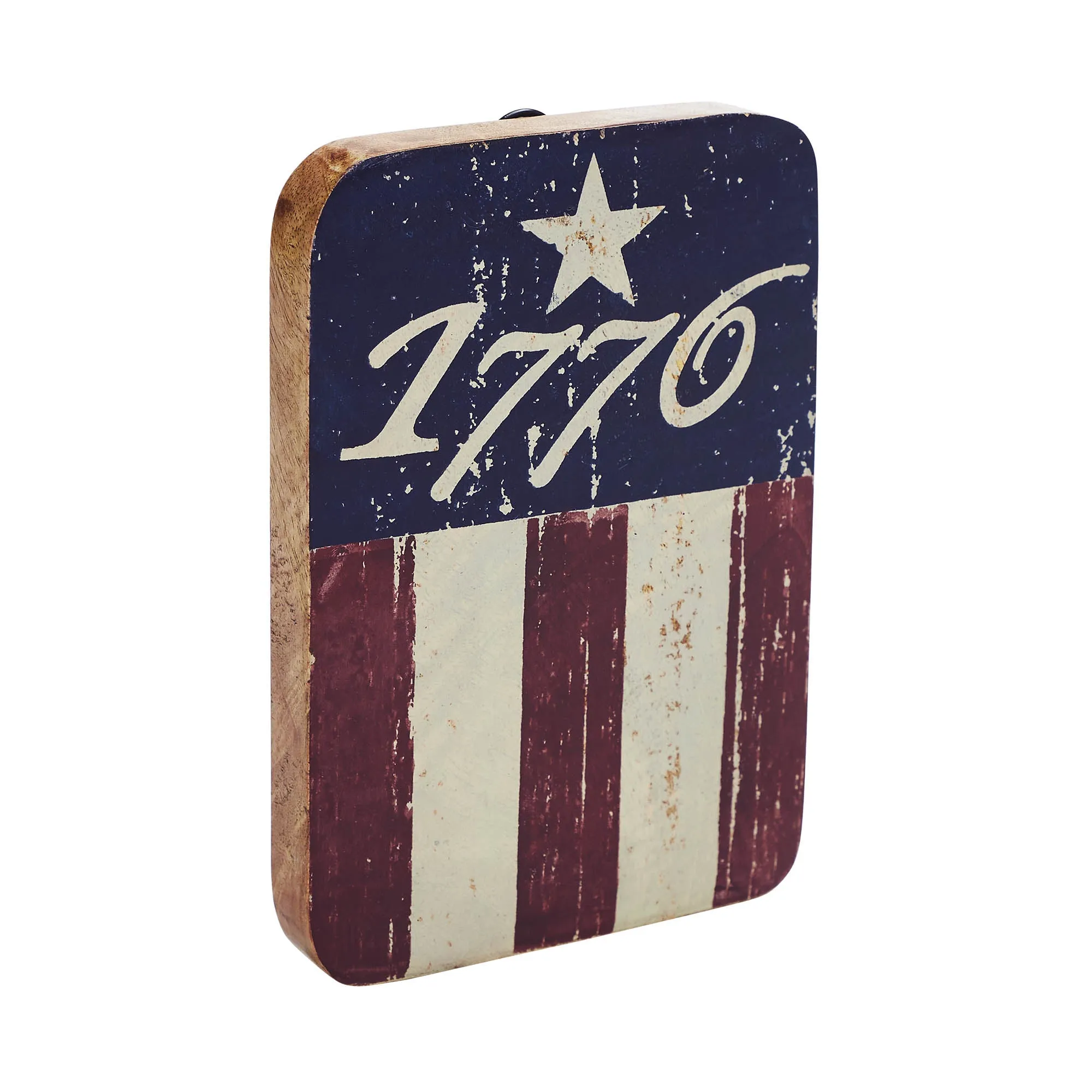 1776 Flag Stripes Wooden Sign 7x5