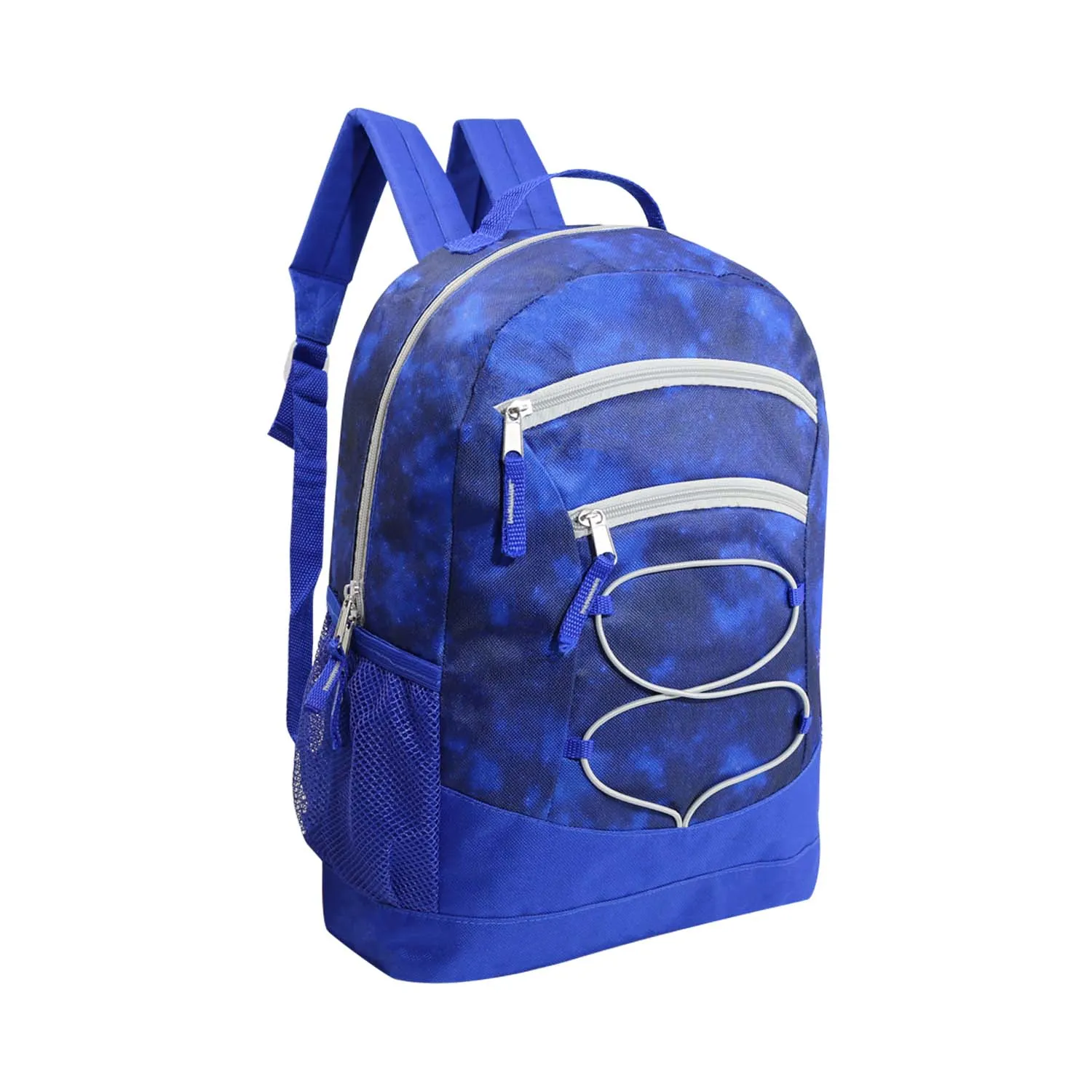 17" Bungee Wholesale Backpack In 8 Prints -  Bulk Case Of 24 Backpacks