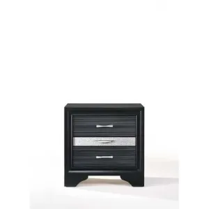 17" X 26" X 26" Black Wood Nightstand