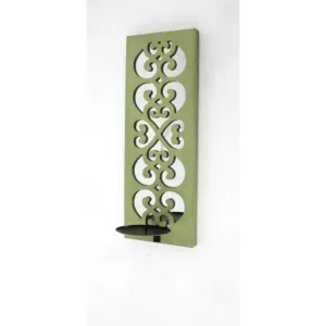 17" X 6" Green Wood Wall Decor