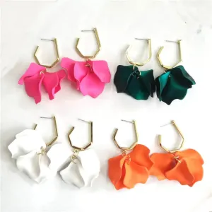 18 Colors Petals Flower Earrings ABS