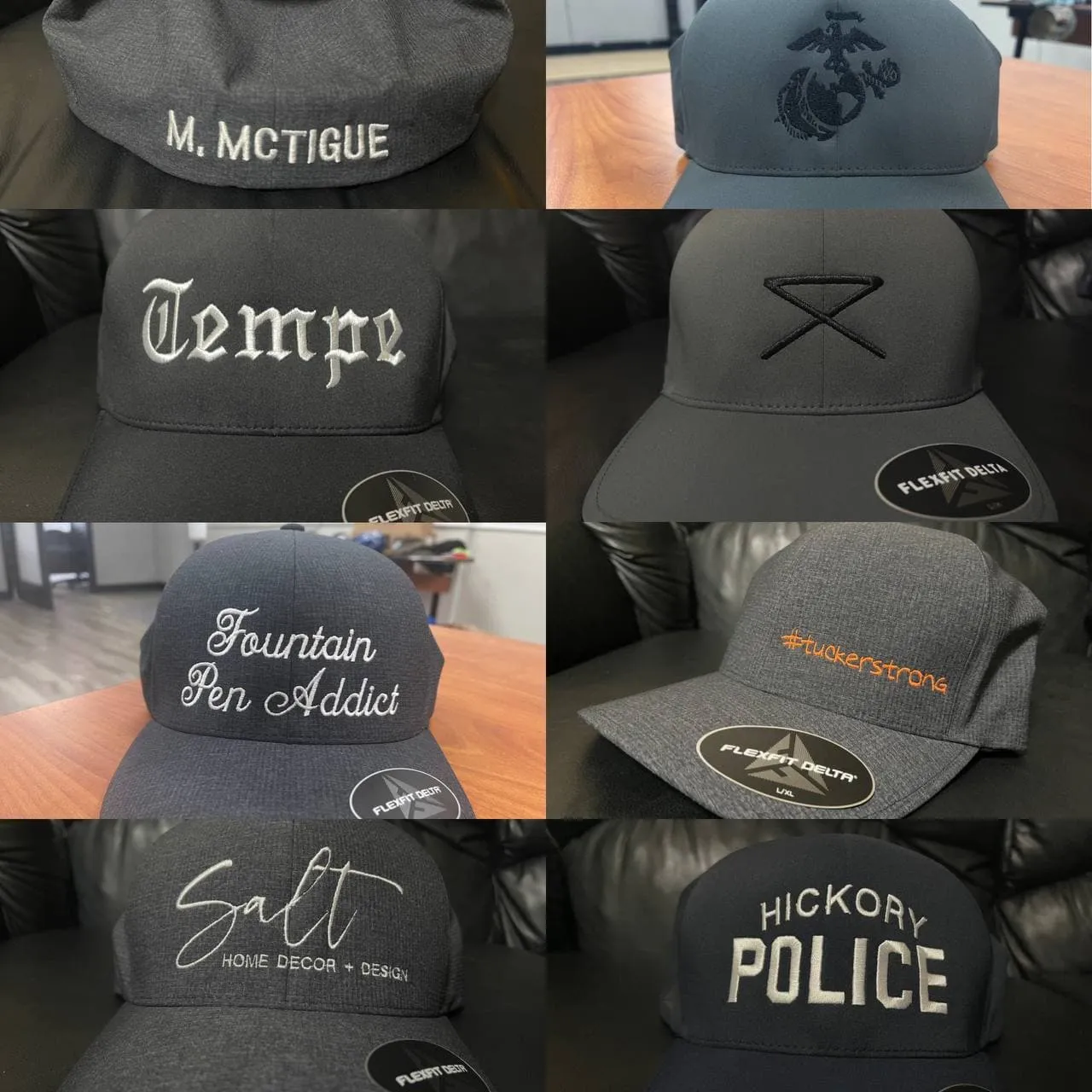 180 Flexfit Delta Seamless Hats, Custom Embroidery