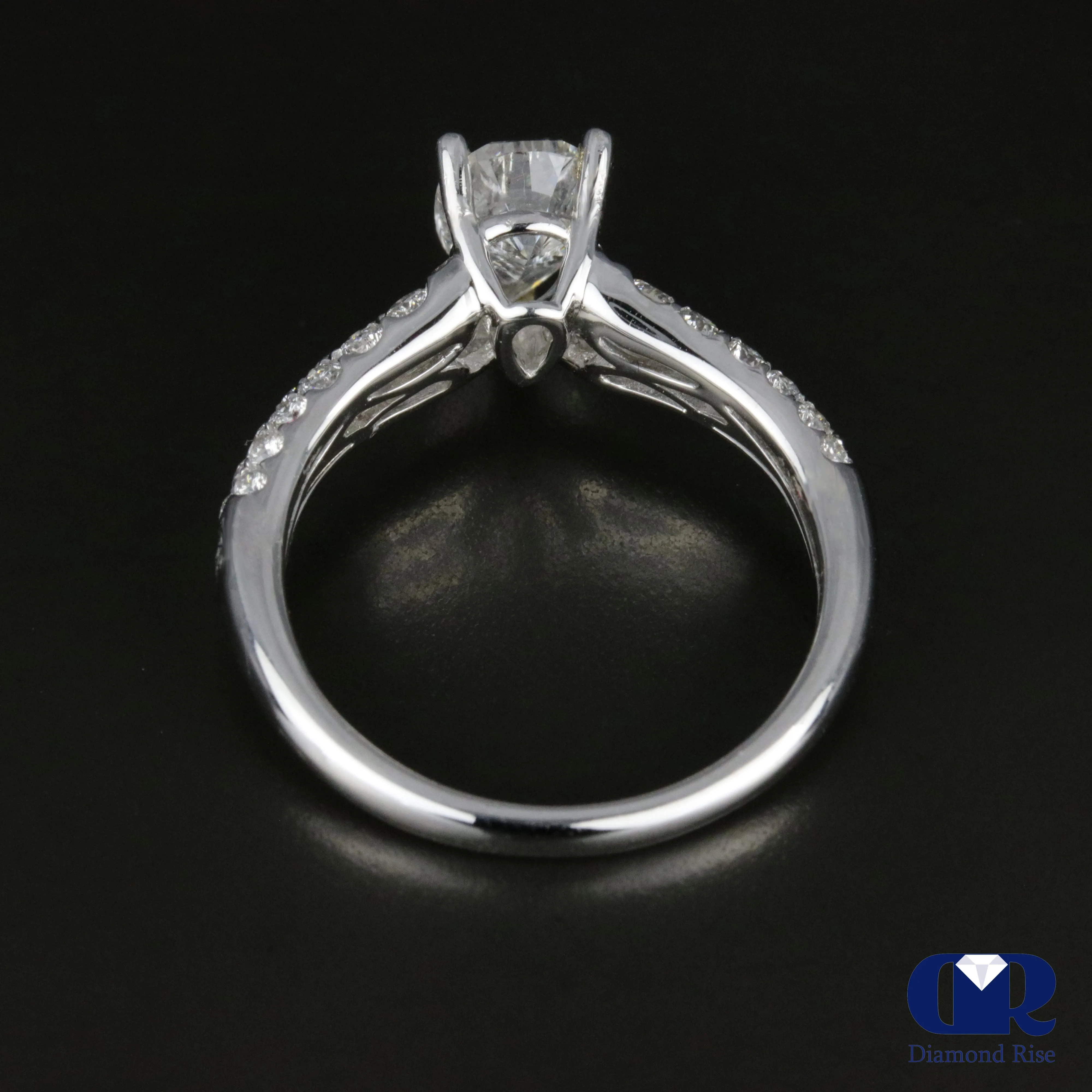 1.81 Carat Pear Shaped Diamond Engagement Ring In 18K White Gold