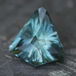 1.83 Carat Spring Green/Blue Sapphire Kite - Umba Sapphire - Fantasy Cut, 8.4x7.8mm