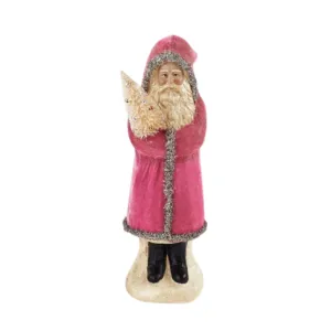 18.5" Velvet Santa Figure, Pink