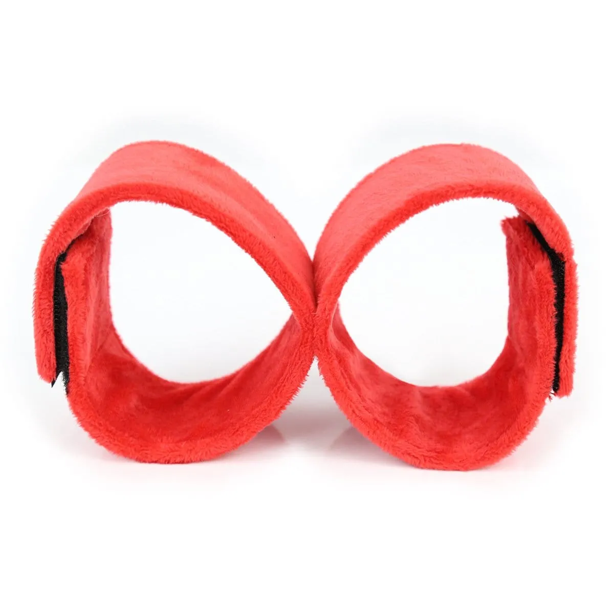 1872MQ      Furry Red Connected Cuffs