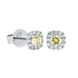 18ct White Gold .30ct Diamond Peony Stud Earrings