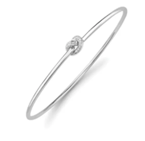 18ct White Gold Diamond Knot Bangle