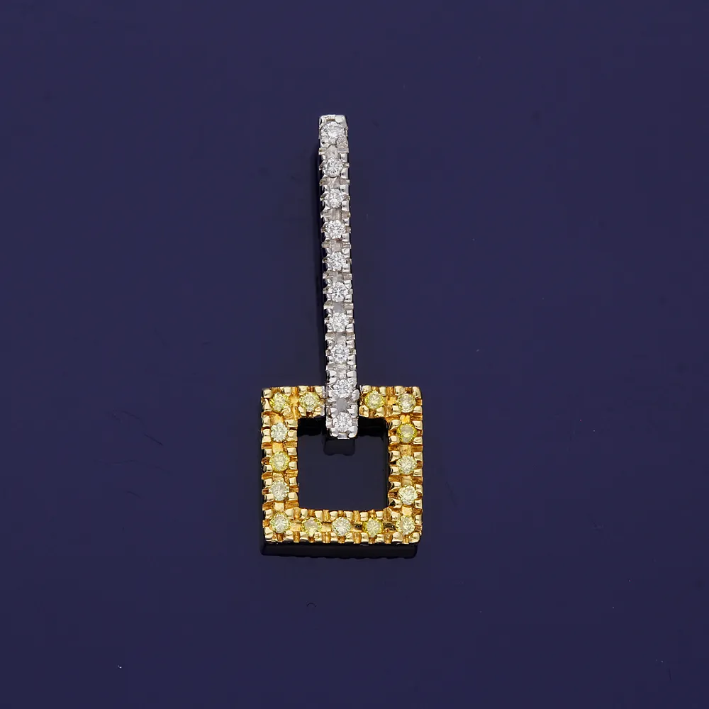 18ct Yellow & White Gold White and Yellow Diamond Pendant