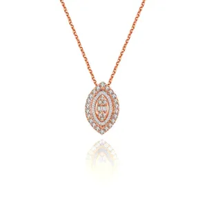 18k Gold 2 ways Marquise Diamond Necklace