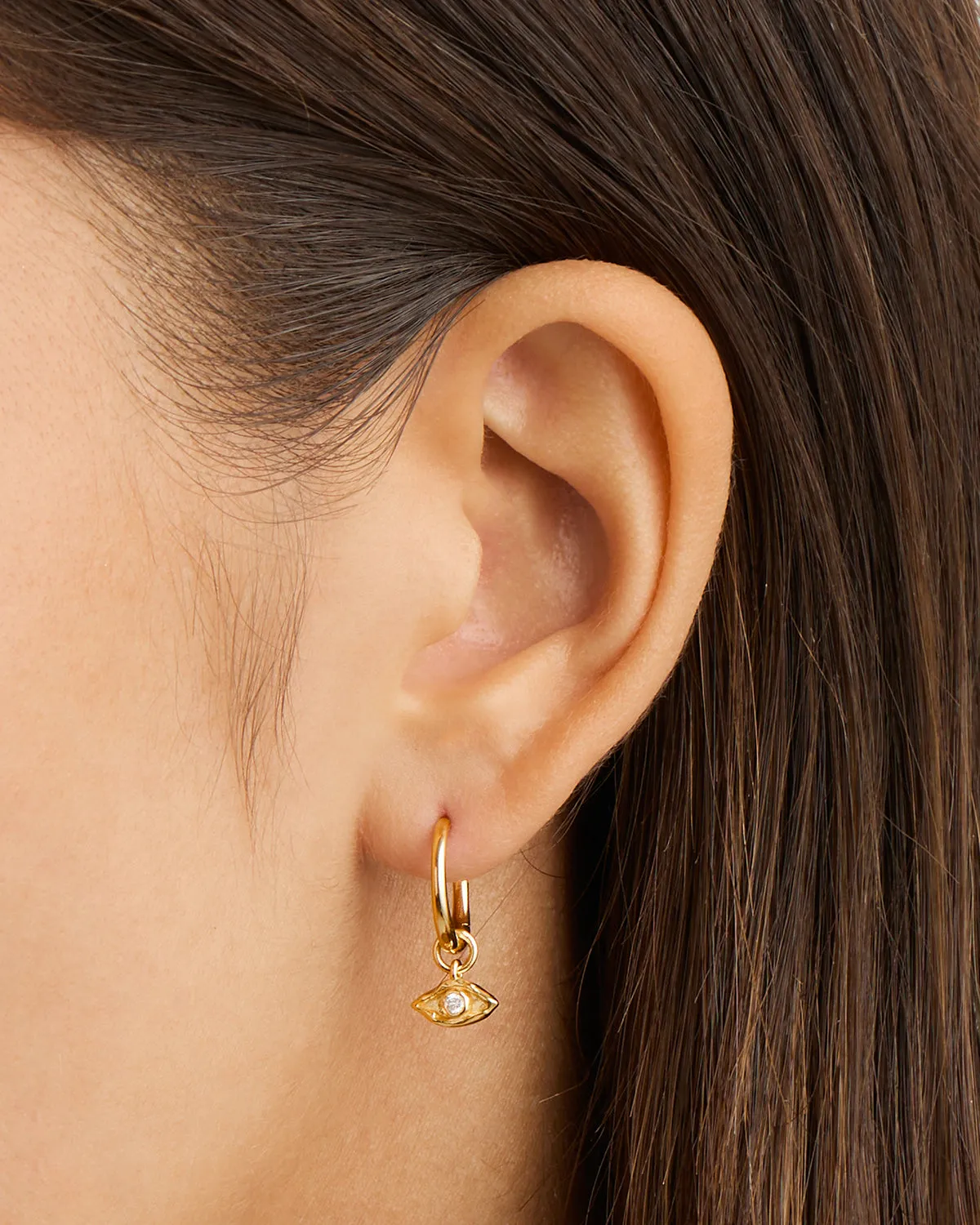 18k Gold Vermeil I am Protected Hoops