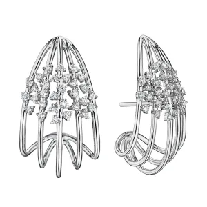 18k Luminus White Gold Earring With 0.59 Cts Vs-Gh Diamonds