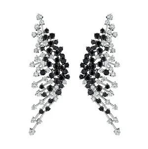 18k Luminus White Gold Earring With 2.60 Cts Vs-Gh Diamonds  And Spinel