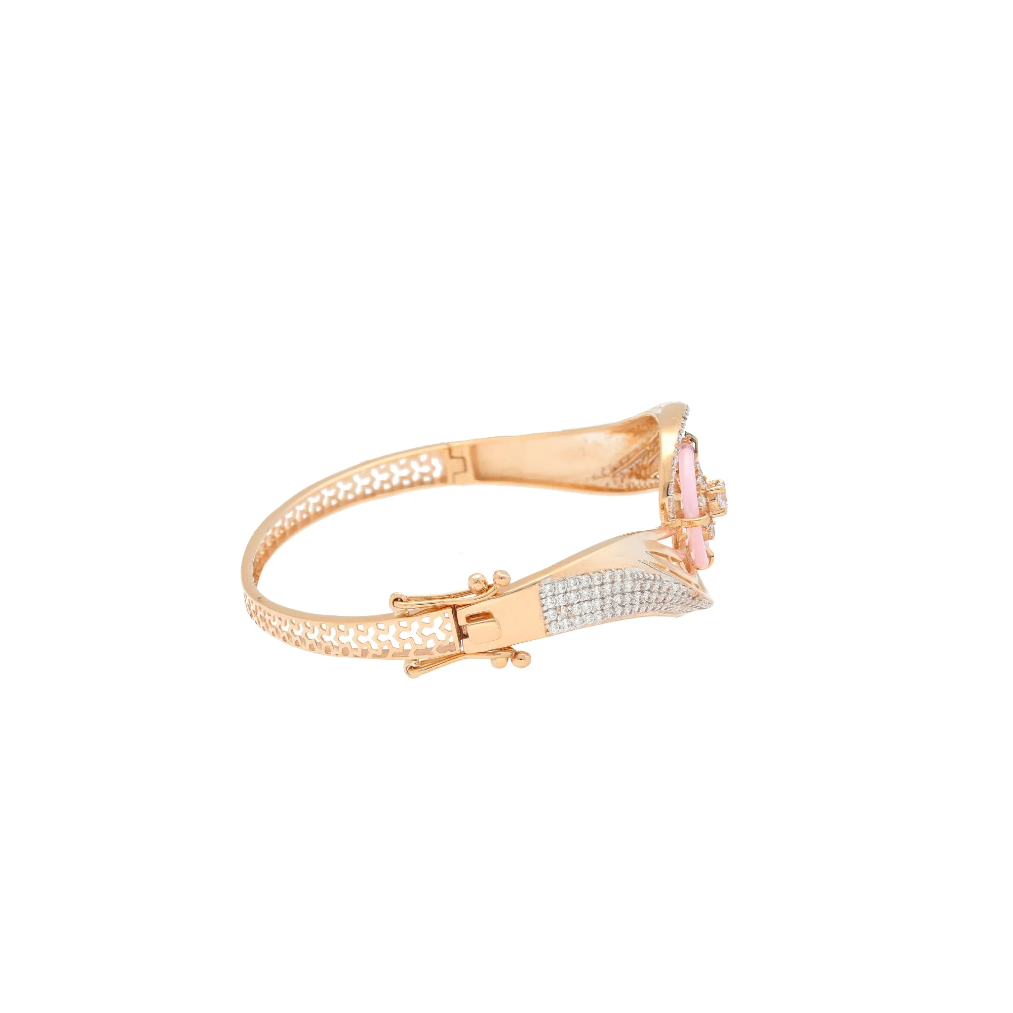 18K Rose Gold & CZ Bangle (17.1gm)