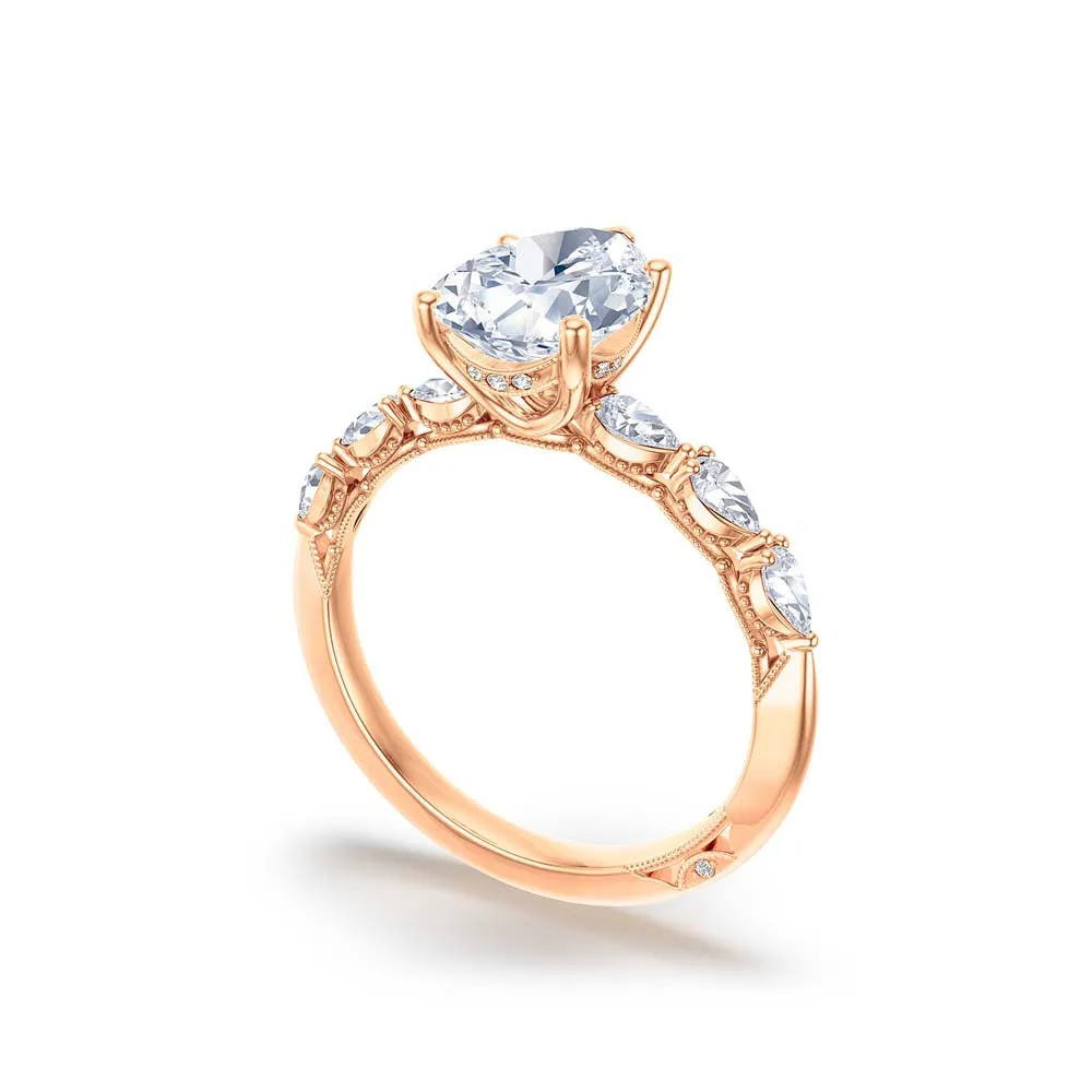 18k Rose Gold Pear Shape Diamond Engagement Ring