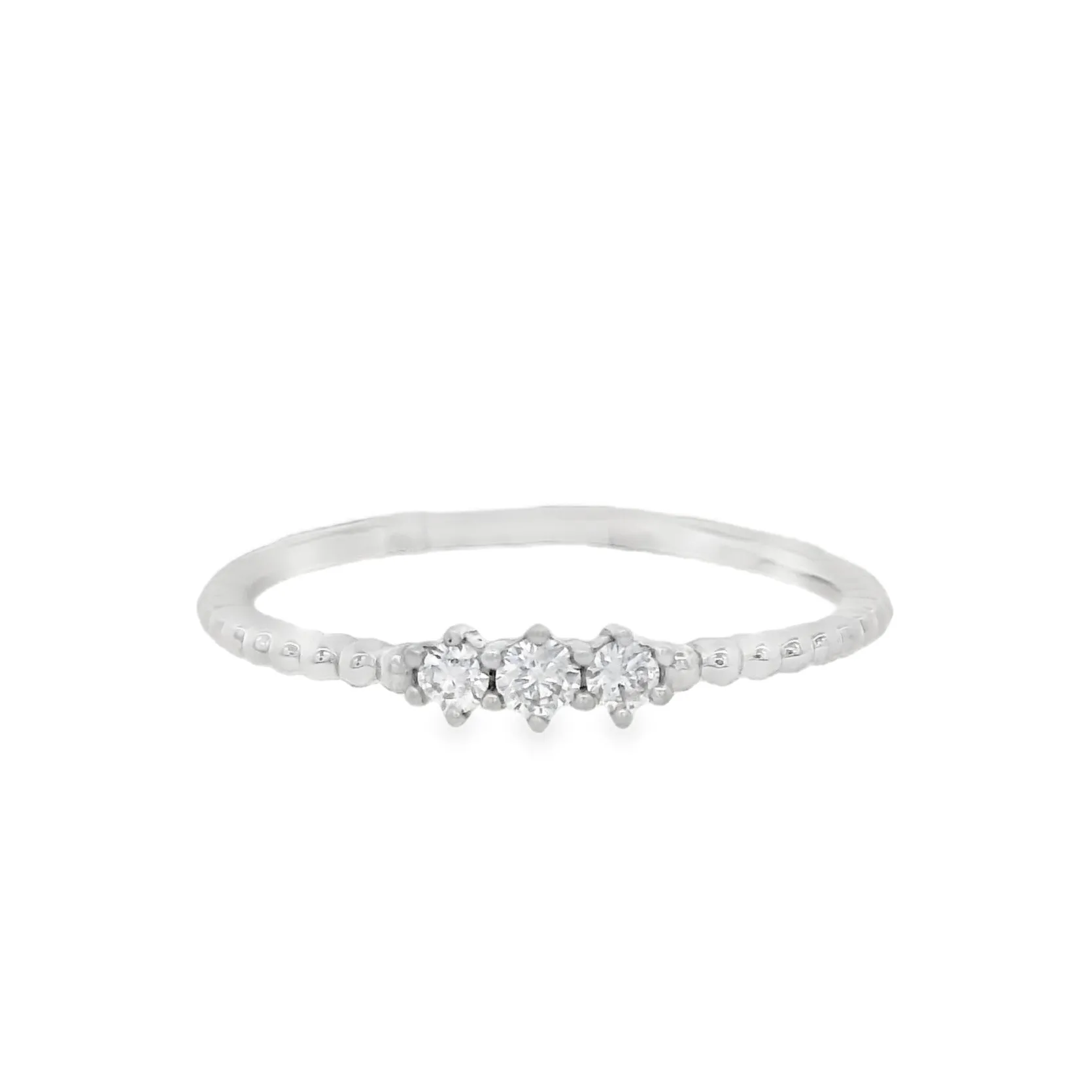 18K White 0.10ct Diamond Women's Wedding Band