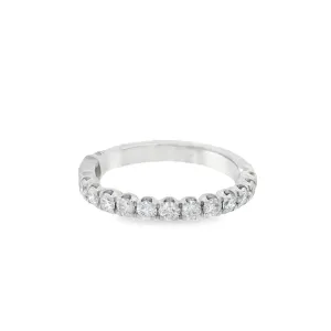 18K White Gold 0.50ct Diamond Four Prong Women's Wedding Band