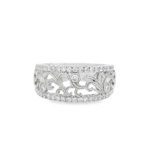 18K White Gold 0.51ct Diamond Anniversary Women's Wedding Band