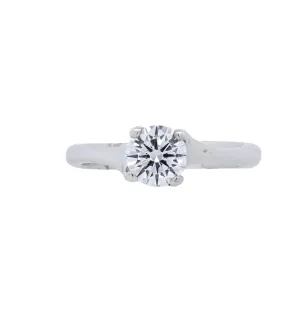 18K White Round Diamond 0.71Ct Solitaire Engagement Ring