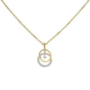 18K Yellow & White Gold Diamond Pendant Set (5.7gm)