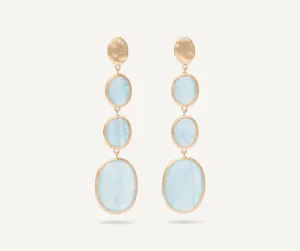 18K Yellow Gold Aquamarine Statement Earrings