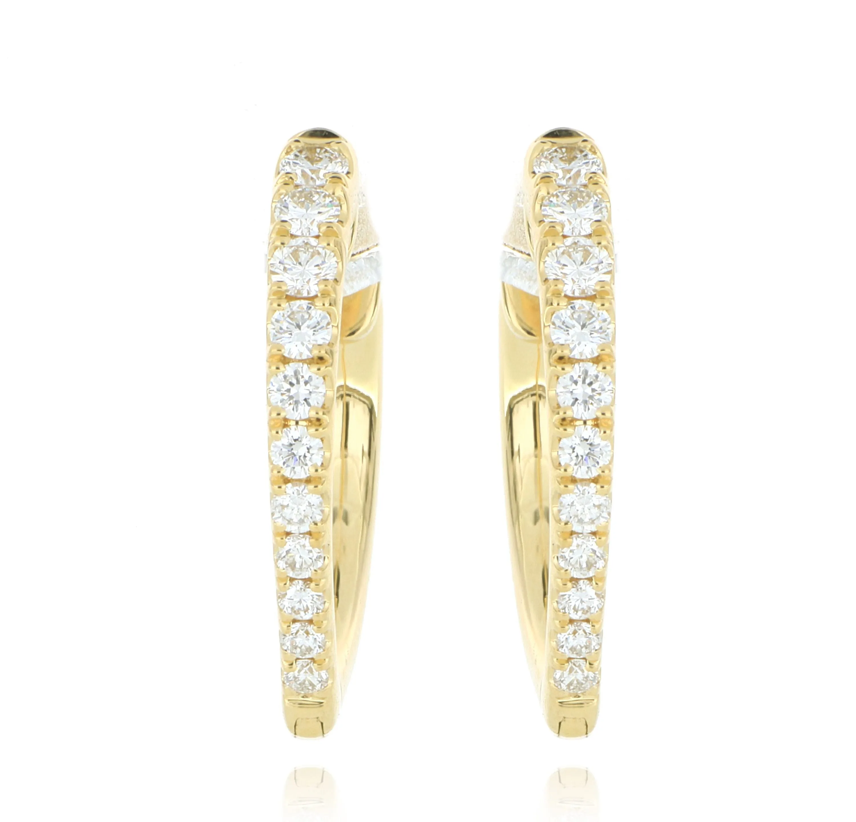 18k Yellow Gold Diamond Imperial Huggie Earrings