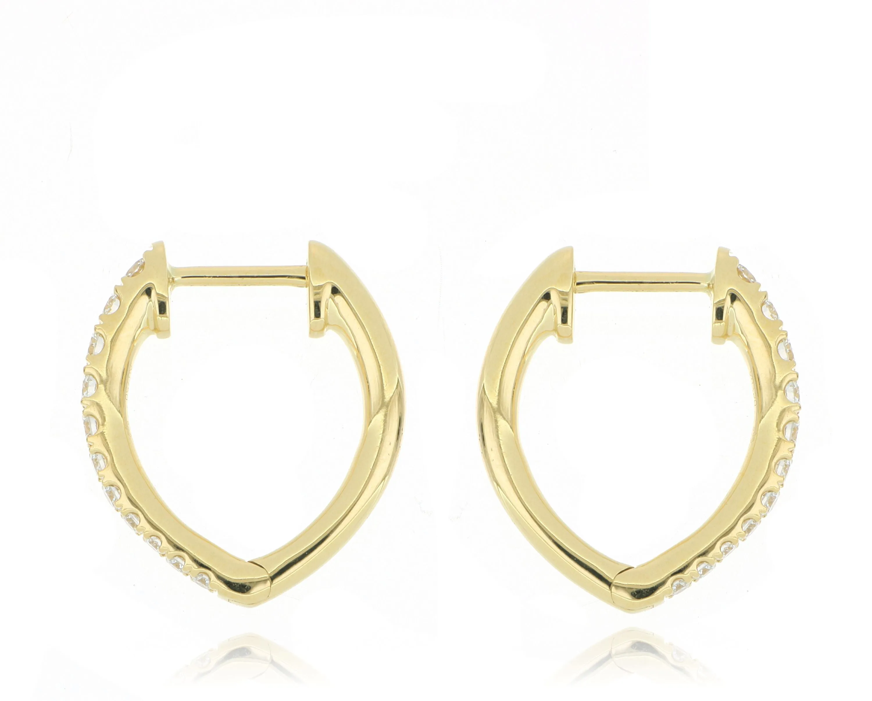 18k Yellow Gold Diamond Imperial Huggie Earrings